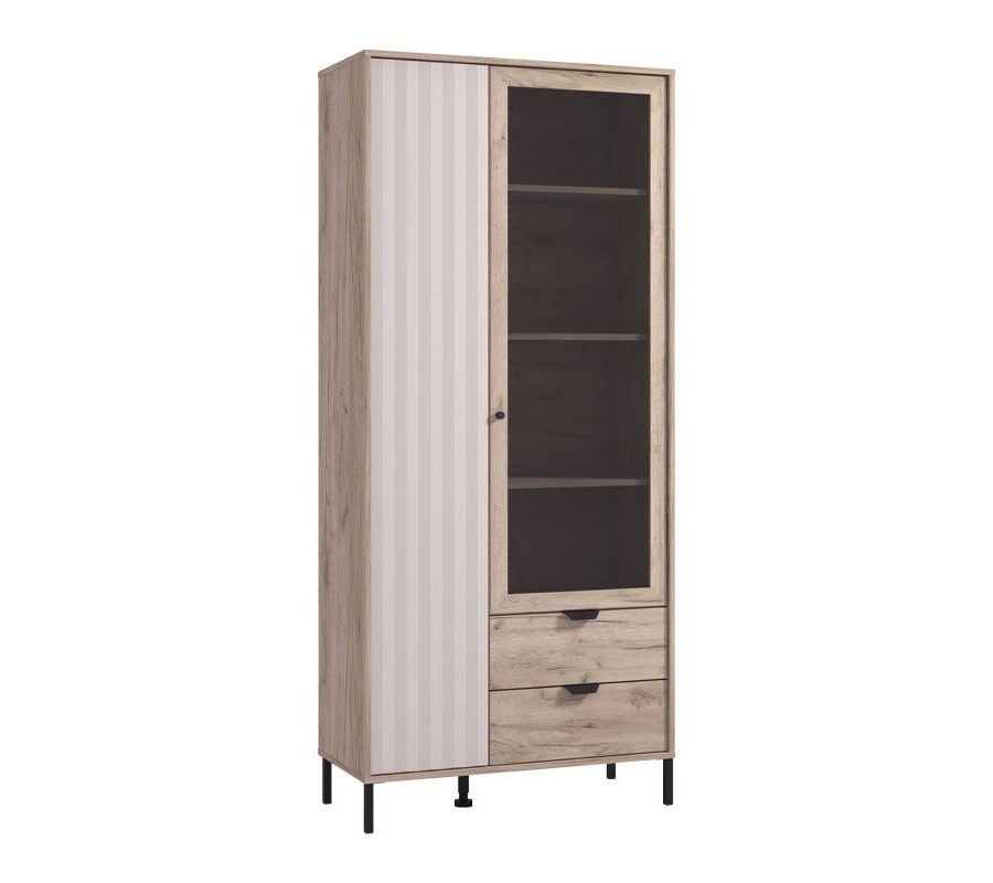 ΒΙΤΡΙΝΑ VANDEA 195 2K2F VS1 CASHMERE-GREY OAK 87x40x195εκ