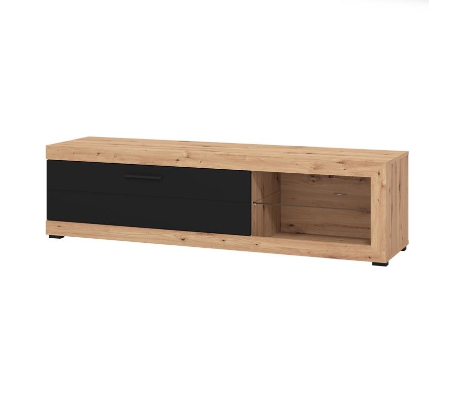 ΕΠΙΠΛΟ ΤΗΛΕΟΡΑΣΗΣ REMO ARTISAN OAK / ΜΑΥΡΟ ΜΑΤ 162x41x43εκ