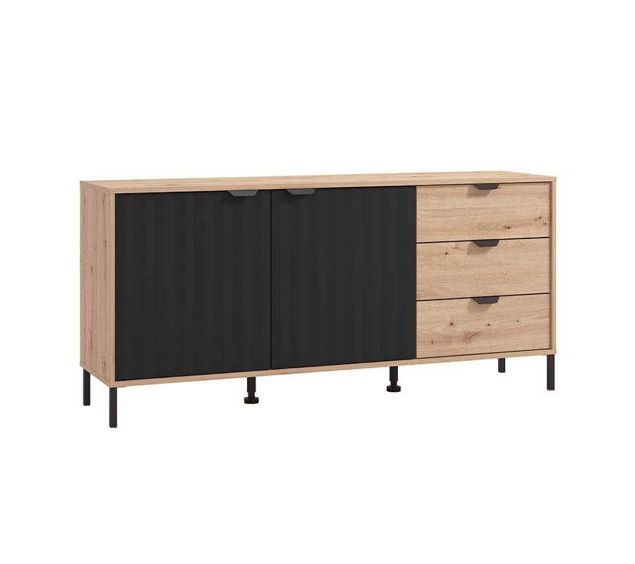 ΕΠΙΠΛΟ ΤΗΛΕΟΡΑΣΗΣ VANDEA 157 3K3F2V ARTISAN OAK-ΜΑΥΡΟ ΜΑΤ 157x40x74εκ