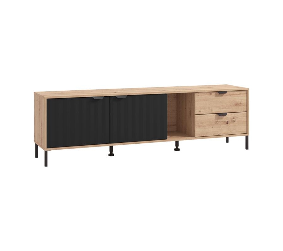 ΕΠΙΠΛΟ ΤΗΛΕΟΡΑΣΗΣ VANDEA 4K2F2V ARTISAN OAK-ΜΑΥΡΟ ΜΑΤ 183x40x54εκ