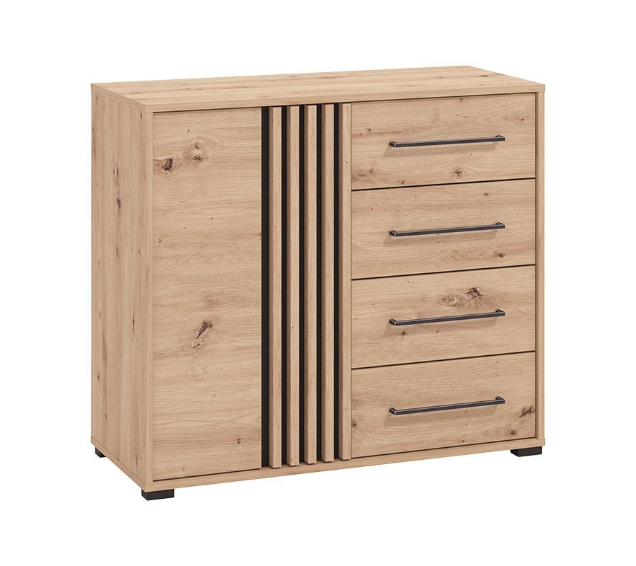 ΚΟΜΟΤΑ ASCALON 90 2K4F ARTISAN OAK-ΜΑΥΡΟ ΧΡΩΜΑ 93x40x82εκ