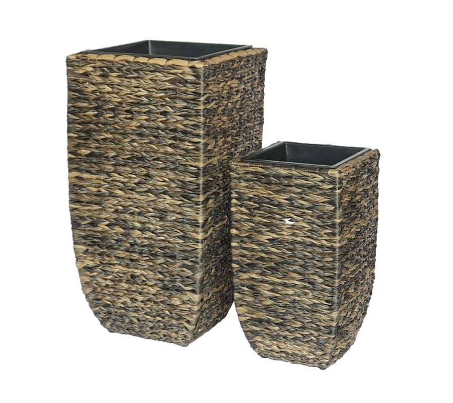 ΣΕΤ ΚΑΣΠΩ 2 ΤΕΜΑΧΙΑ POLY RATTAN  Fylliana FL20219 ΜΠΕΖ-ΚΑΦΕ ΧΡΩΜΑ 39x77εκ & 29χ53ek