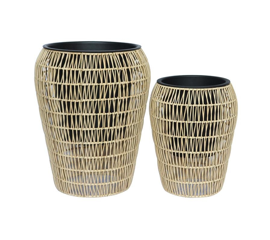 ΣΕΤ ΚΑΣΠΩ 2 ΤΕΜΑΧΙΑ POLY RATTAN  Fylliana FL21897 ΦΥΣΙΚΟ ΧΡΩΜΑ 39x50εκ & 30x39εκ.